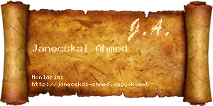 Janecskai Ahmed névjegykártya